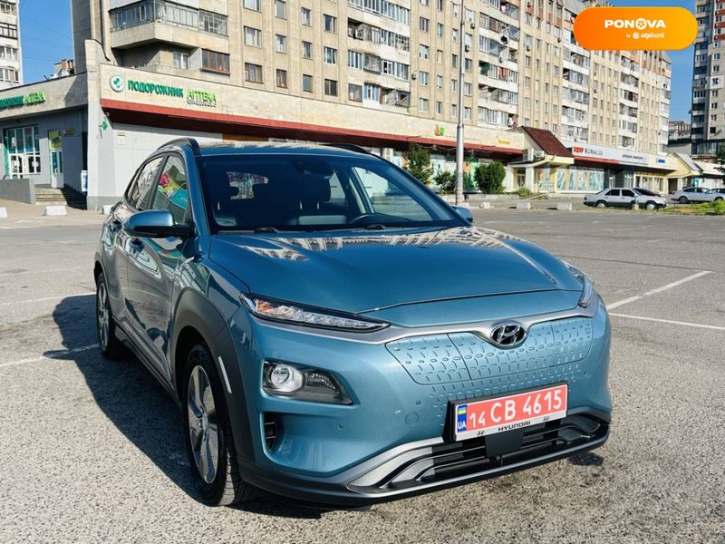 Hyundai Kona Electric, 2019, Електро, 105 тис. км, Позашляховик / Кросовер, Синій, Львів Cars-Pr-68074 фото