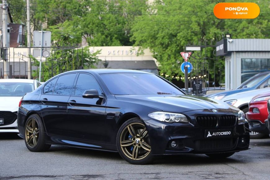 BMW 5 Series, 2015, Дизель, 3 л., 187 тис. км, Седан, Чорний, Київ 43503 фото
