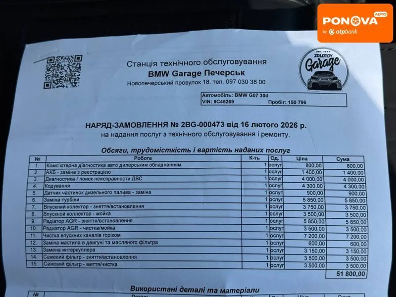 BMW X7, 2020 р., Дизель, 157 тис. км, Позашляховик / Кросовер, Білий, Рівне AT-10407448 фото