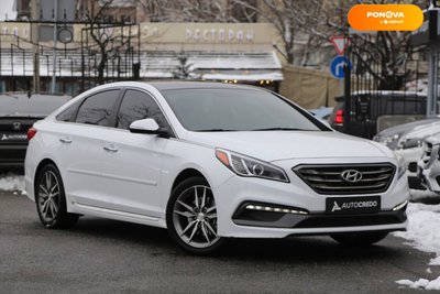 Hyundai Sonata, 2015, Бензин, 2 л., 129 тис. км, Седан, Білий, Київ 18503 фото