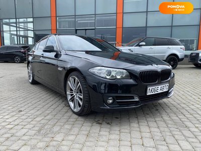 BMW 5 Series, 2015, Бензин, 2 л., 155 тис. км, Седан, Чорний, Львів 47440 фото