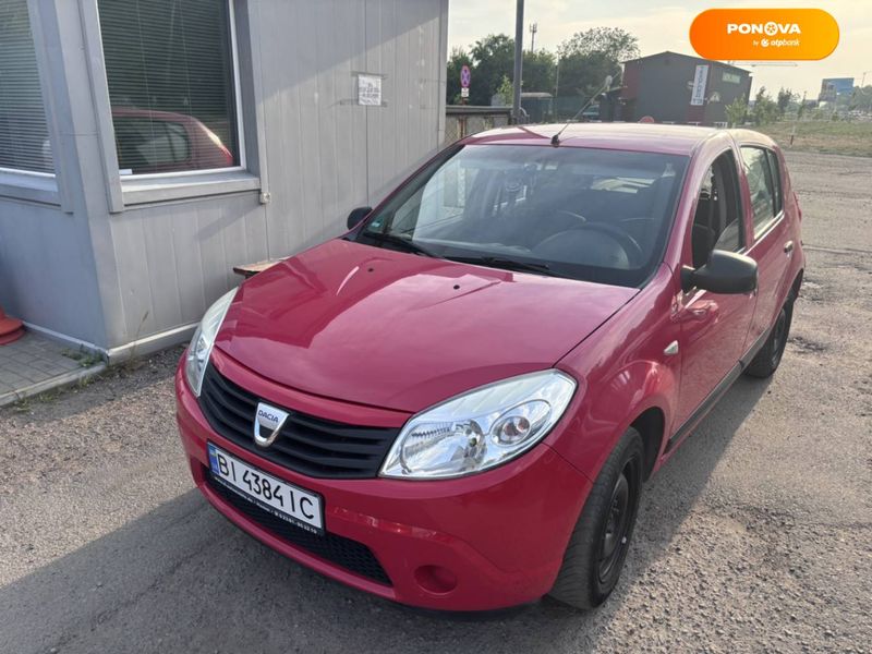 Dacia Sandero, 2009, Газ пропан-бутан / Бензин, 1.4 л., 155 тис. км, Хетчбек, Червоний, Полтава 52300 фото