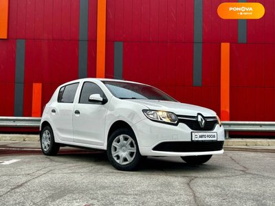 Renault Sandero, 2016, Газ пропан-бутан / Бензин, 1.15 л., 195 тыс. км, Хетчбек, Белый, Киев 4767 фото