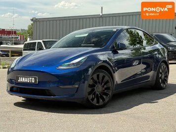 Tesla Model Y, 2022 р., Електро, 87 тис. км, Позашляховик / Кросовер, Синій, Харків AT-10417882 фото