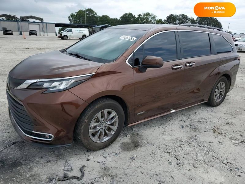 Toyota Sienna, 2021, Гібрид (HEV), 2.5 л., 229 тис. км, Мінівен, Коричневий, Дніпро (Дніпропетровськ) Cars-EU-US-KR-108469 фото