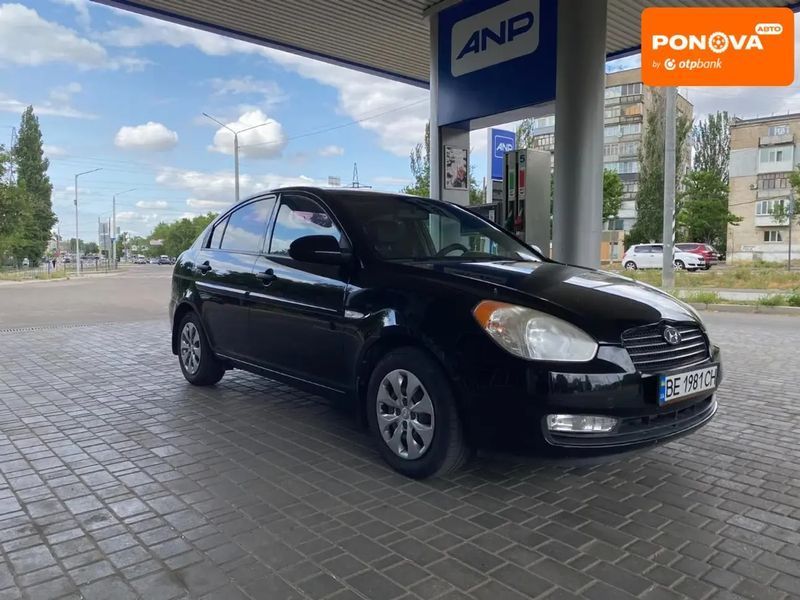 Hyundai Accent, 2007 г., Бензин, 93 тыс. км, Седан, Чорный, Николаев AT-10403812 фото