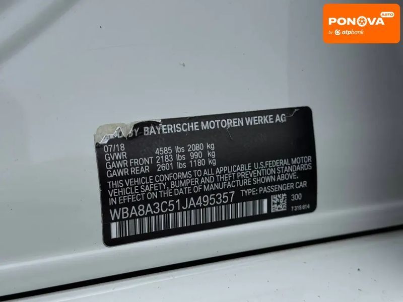 BMW 3 Series, 2018 р., Бензин, 104 тис. км, Седан, Білий, Рівне AT-10417935 фото