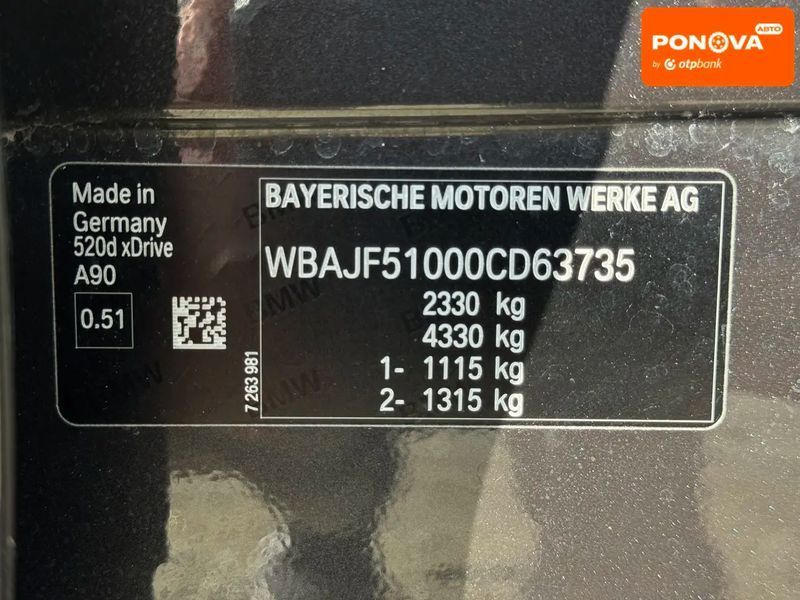 BMW 5 Series, 2019 р., Дизель, 124 тис. км, Седан, Чорний, Умань AT-10422392 фото