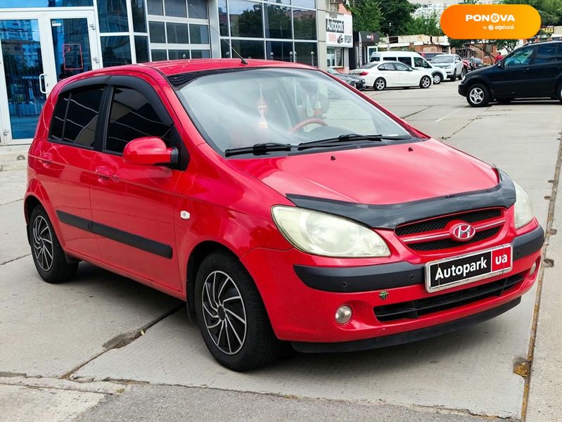 Hyundai Getz, 2007, Газ пропан-бутан / Бензин, 1.4 л., 182 тыс. км, Хетчбек, Красный, Харьков 111097 фото