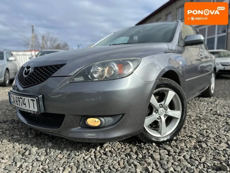 Mazda 3, 2003 р., Бензин, 216 тис. км, Хетчбек, Сірий, Сміла AT-10411567 фото