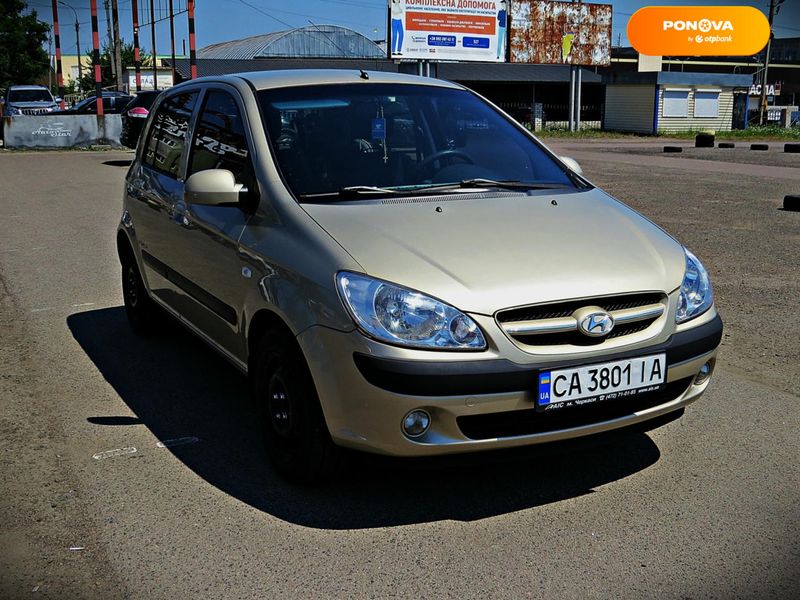 Hyundai Getz, 2007, Газ пропан-бутан / Бензин, 1.4 л., 148 тис. км, Хетчбек, Бежевий, Черкаси 109124 фото