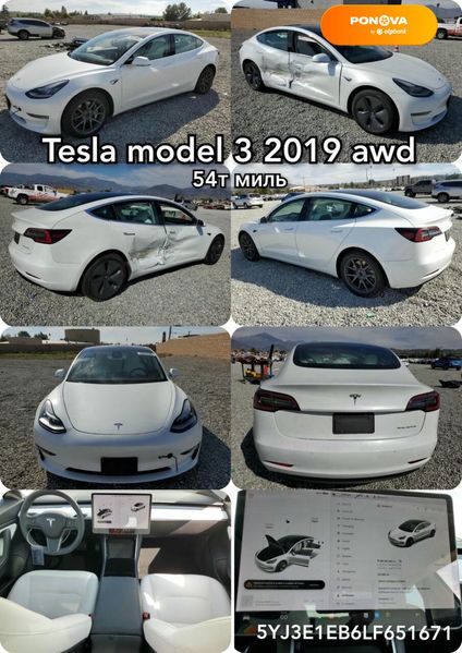 Tesla Model 3, 2019, Електро, 87 тис. км, Седан, Білий, Київ Cars-Pr-68870 фото