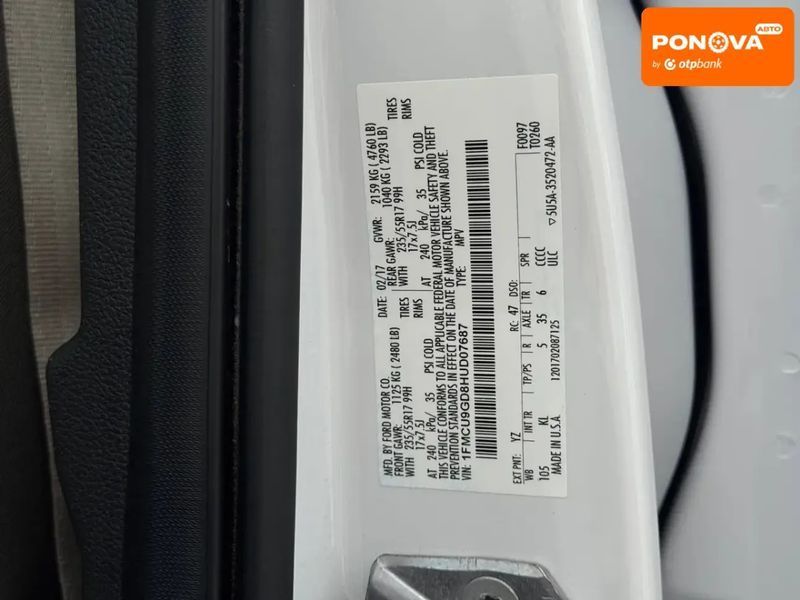 Ford Escape, 2017 г., Бензин, 158 тыс. км, Внедорожник / Кроссовер, Белый, Ровно AT-10417627 фото