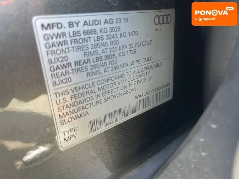 Audi Q7, 2018 р., Бензин, 103 тис. км, Позашляховик / Кросовер, Сірий, Львів AT-10401799 фото